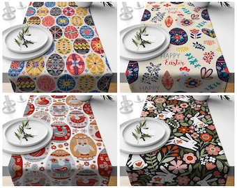 Tovaglia pasquale/runner da tavolo con coniglietto/tovaglia con uova/decorazione da tavolo pasquale/runner da tavolo regalo per lei/materiale fatto a mano