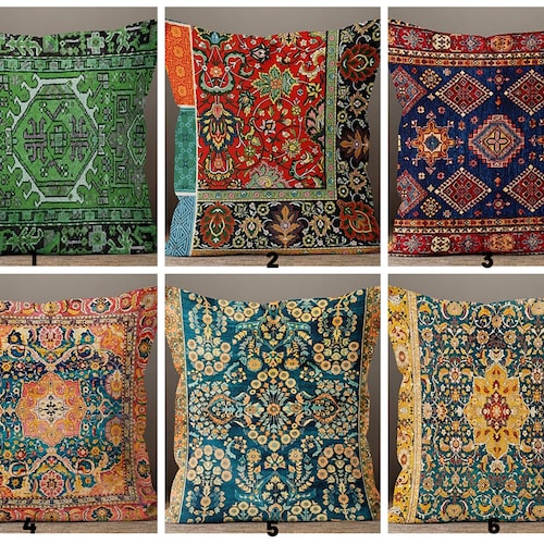 Kilim Ethnic Print Cushion Covertraditional Rug Design Pillow Etsy UK