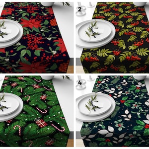 Christmas Tree Table Runner / Festive Table Cloth / Xmas home decoration / Christmas gift present / New years gift