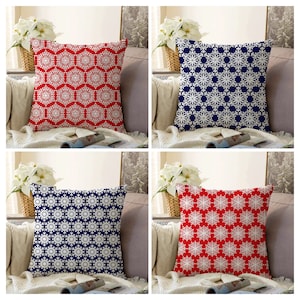 Snowflake Cushion Cover|Red, Navy Blue Pillow Case|Winter Style Cushion Case|Christmas Decoration|New Year Home Textile