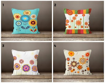 Abstract Colorful Cushion Cover/Floral Cushion Case/Abstract Cushion Cover/Decorative Case Throw Pillow/Gift For Her/Farmhouse Style Pillow