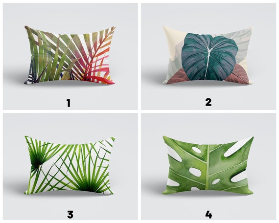 Monstera Kissenbezug, Kissenbezug mit Grnen Palmenblttern, Geschenk fr  Sie, Wohnzimmer Dekor, Pflanze Blume Schlafzimmer Textilien, Geblmter  Kissenbezug - Etsy sterreich