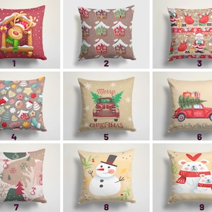 Fundas de cojín navideñas/Funda de almohada navideña/Funda de almohada con adorable muñeco de nieve/Funda de cojín navideño para sofá/Regalo navideño