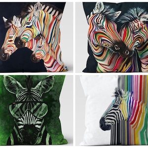 Zebra Kissenbezug/Schwarz & Weiß Zebra Print Kissenbezug/Tierdruck Wohndekor/Zebra Dekorative Kissen Fall/Bauernhaus Dekor