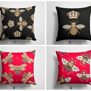 Bee kussenhoes/Honeybee kussensloop/Queen Bee kussenhoes/Decoratief sierkussen top/Dieren woondecoratie/cadeau voor haar