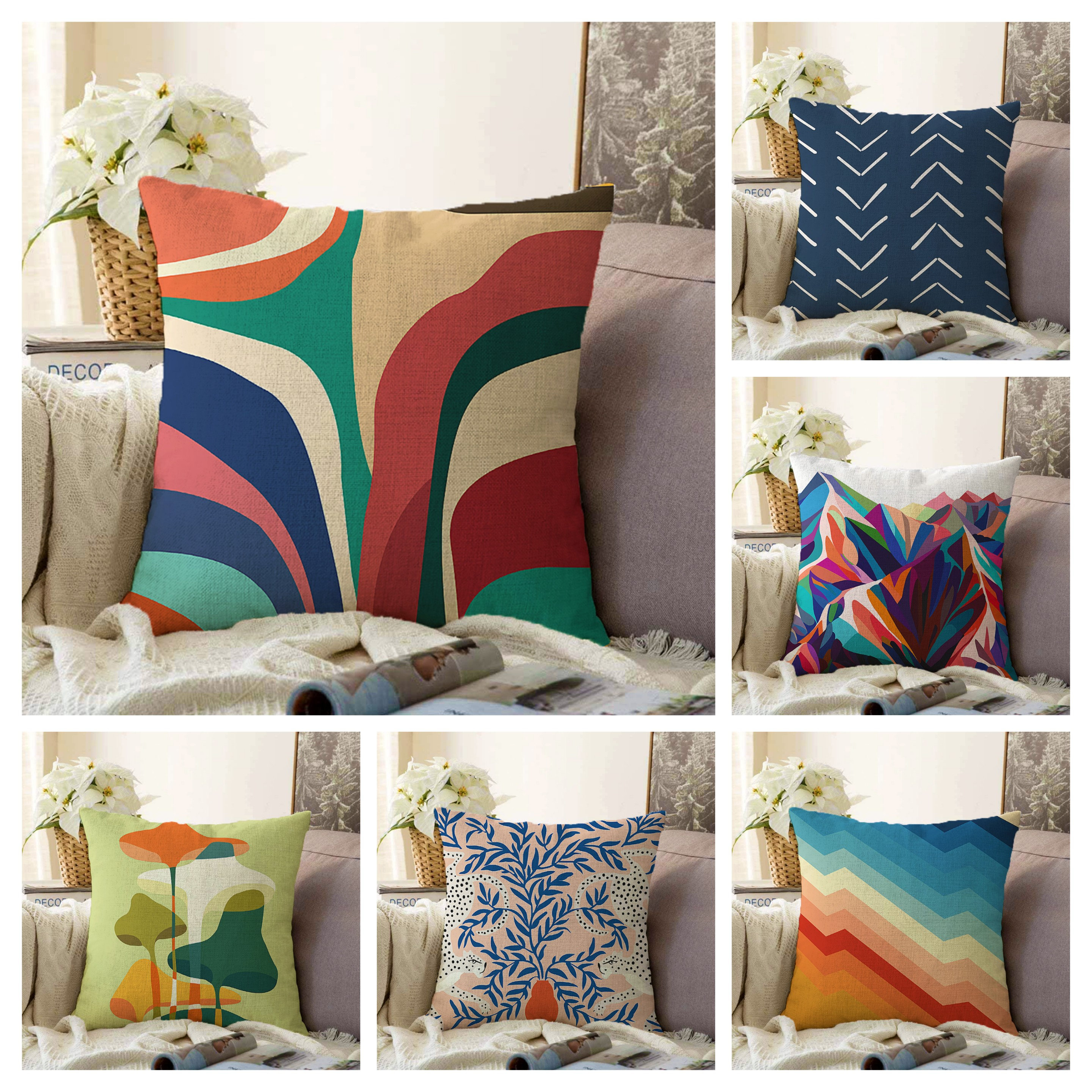 Etsy geometric cushions clearance