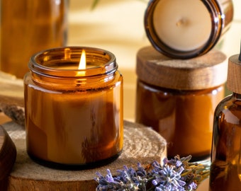 Build a Box - 4 oz Soy Candle in Glass Jar - Choose From Pumpkin, Warm Vanilla, Eucalyptus Mint or Sea Salt Orchid - Hand Poured Candles