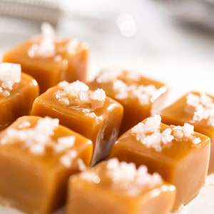 Build a Box Item - Sea Salt Caramels - 10 Pack - Simple Ingredients - Buttery Soft Caramels