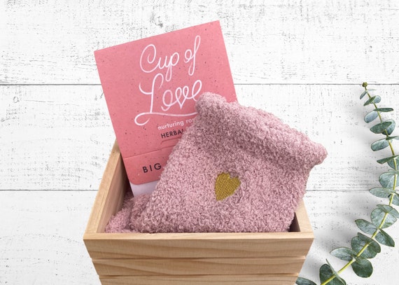 Build a Box item - Pink Fuzzy Sock Set with Cup of Love Tea - Pink Add on Set