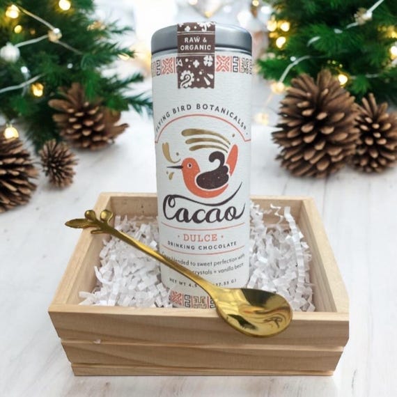 Build a Box Item - Hot Chocolate Set - Organic Hot Chocolate & Golden Stirring Spoon Set