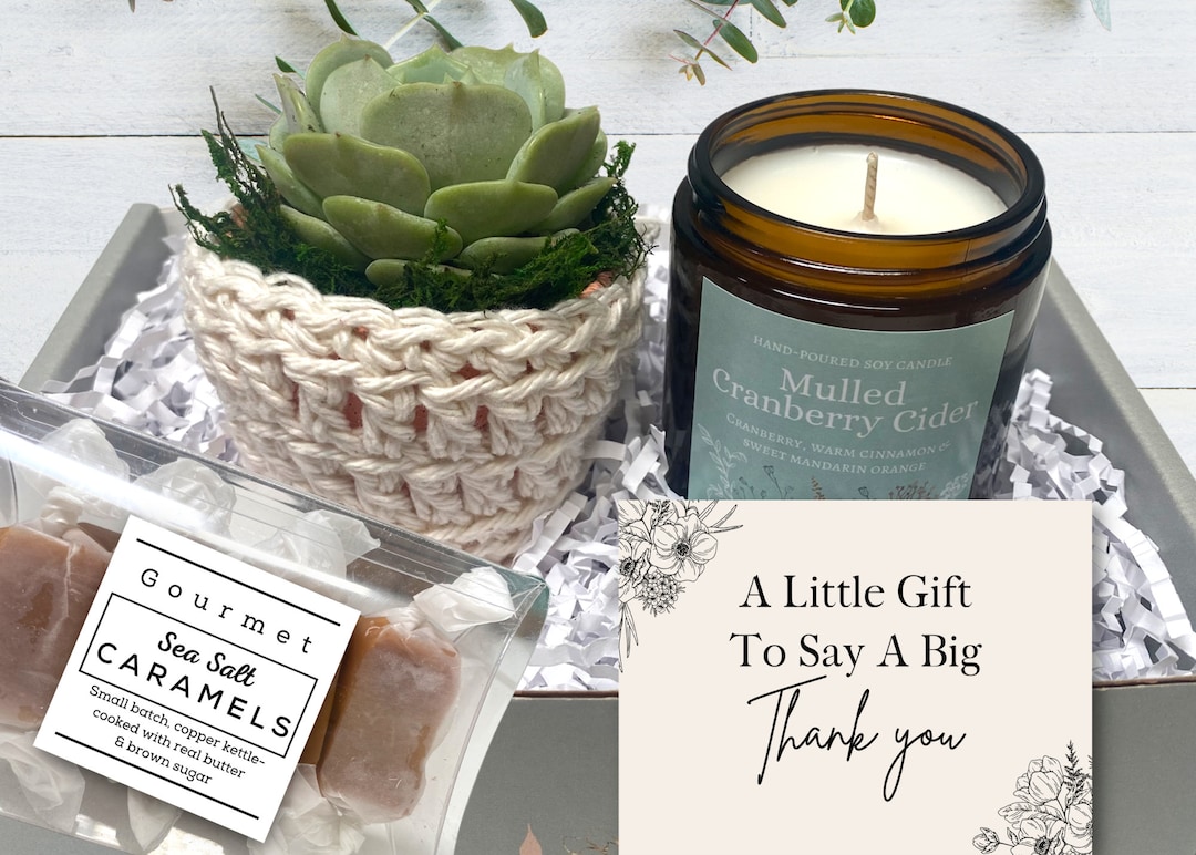 Thank You Gift Box - Care Package - Plant Gift Box - Succulent With ...