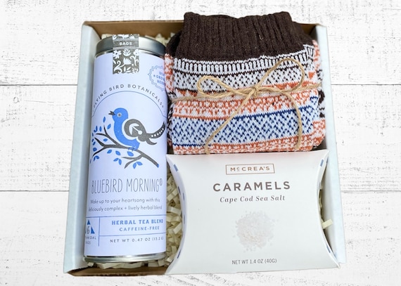 Cozy Socks & Tea Gift - Best Friend Gift - Tea, Caramels and Socks Gift - Gift for Friend - Get Well Soon - After Surgery - Thank You Gift