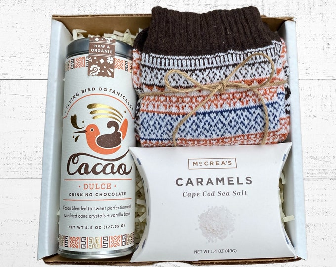 Build a Box Set: Hot Cocoa, Caramels and Socks Gift - Winter Set - Add to your gift box!