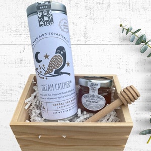 Build a Box item- Tea Set - Organic Tea & Mini Honey with Wooden Dipper - Choose Your Tea Blend
