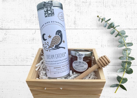 Build a Box item- Tea Set - Organic Tea & Mini Honey with Wooden Dipper - Choose Your Tea Blend