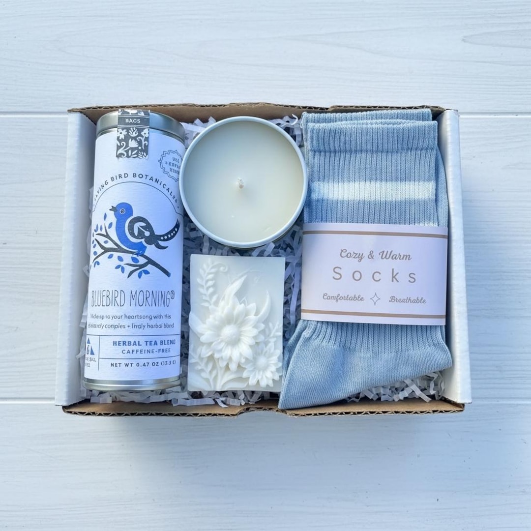 Tea Care Package - Tea, Socks, Soy Candle, Wildflower Soap - Choose ...