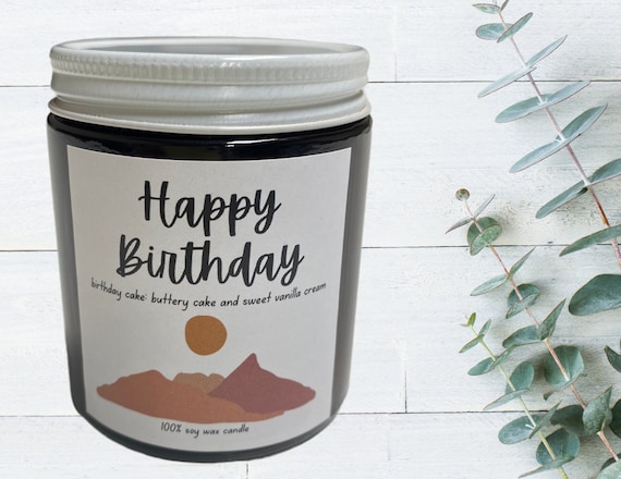 Build a Box - Happy Birthday Candle - Birthday Cake Soy Candle - Hand Poured Small Batch Candles - 4oz Soy Candle