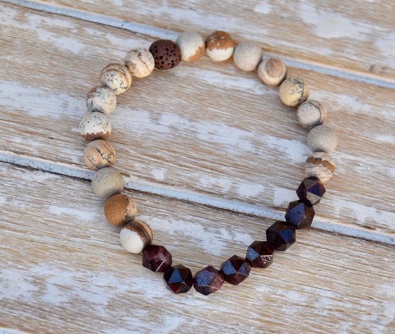 Love & Passion Bracelet - Garnet Star Cut Gemstone Bracelet - Crystal Bracelet