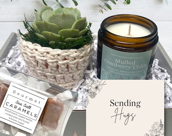 Sending Hugs-cadeaudoos: sappig, sojakaars en zeezoutkaramel