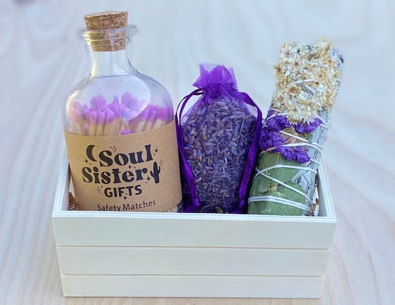 Build A Box - Lavender Lover Set: Lavender Sachet, Sage Eucalyptus Bundle & Lavender Matches -Aromatherapy