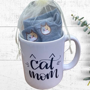 Build a Box Item - Cat Mug & Cat Socks Set - Cat Lover Gift Set