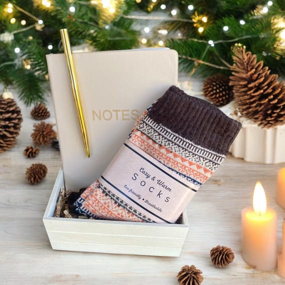 Build a Box - Notebook, Pen & Winter Socks Set - Journal Set