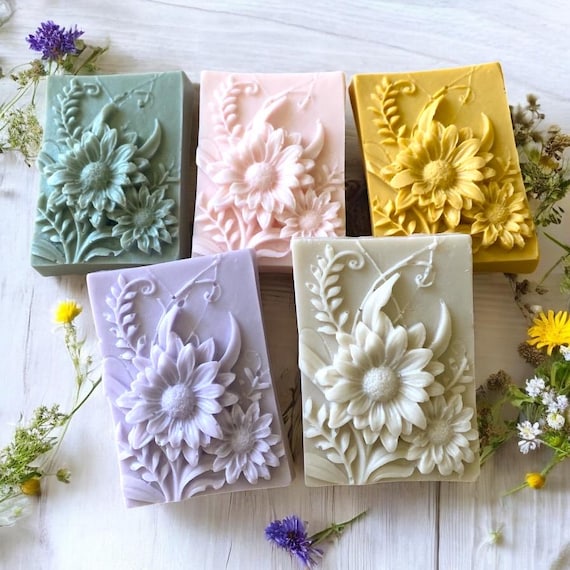 Build a Box Item - Wildflower Soap - Shea Butter Flower Soap - Choose your Color - Novelty Soaps