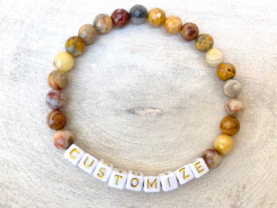 Custom Name Bracelets - Letter Bracelets - Affirmation Bracelets - Gemstone Bracelets - Custom Design Bracelets