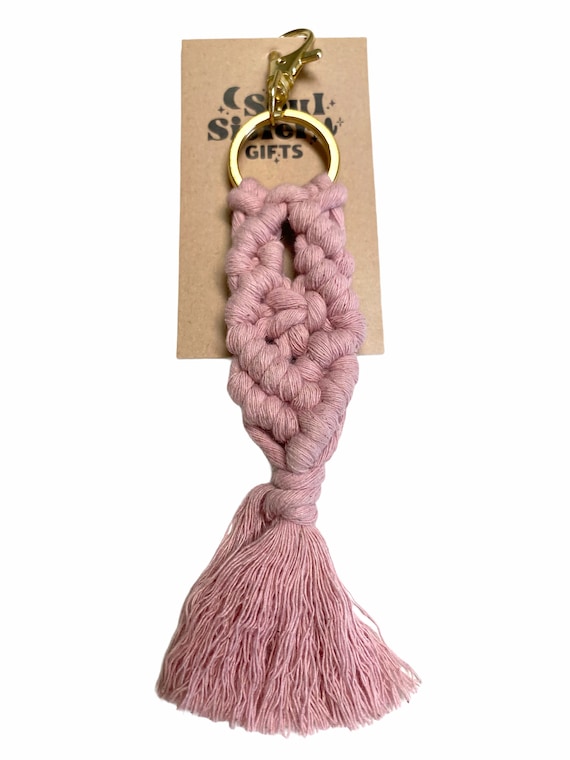 Build a Box Item- Pink Macrame Keychain