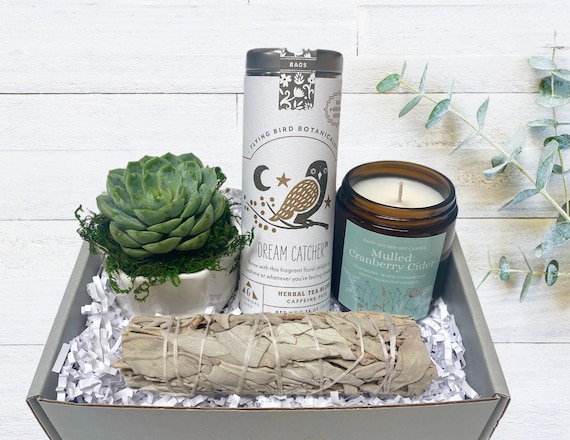 Home Blessing Gift Box - Succulent, Tea, Candle & Sage Gift Box - Build a Box - Thank You - Housewarming - Birthday - Sympathy