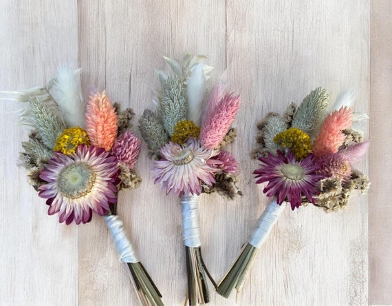 Build a Box - Mini Dried Flower Bouquet- 5-6 inch Mini Strawflower Bouquet