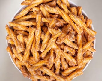 Artículo para armar una caja: Trenzas de pretzel con cebolla - Bolsa de 5 oz - Ingredientes sencillos