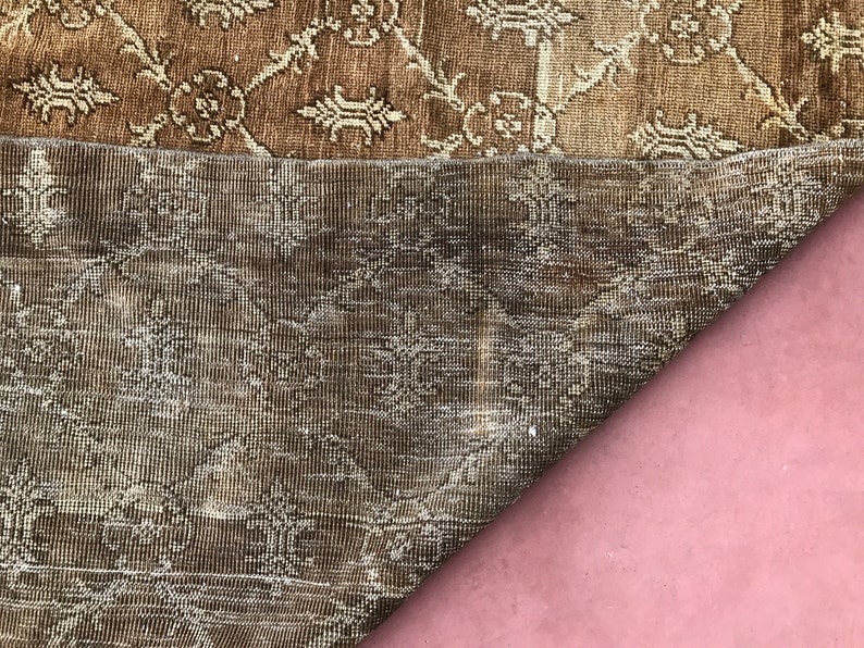 Brown shades rug Bathroom design,3.3x5.3Ft,MFK492 Small doormat rug Oushak Large rug Turkish small rug Handmade rug Antique Wool rug