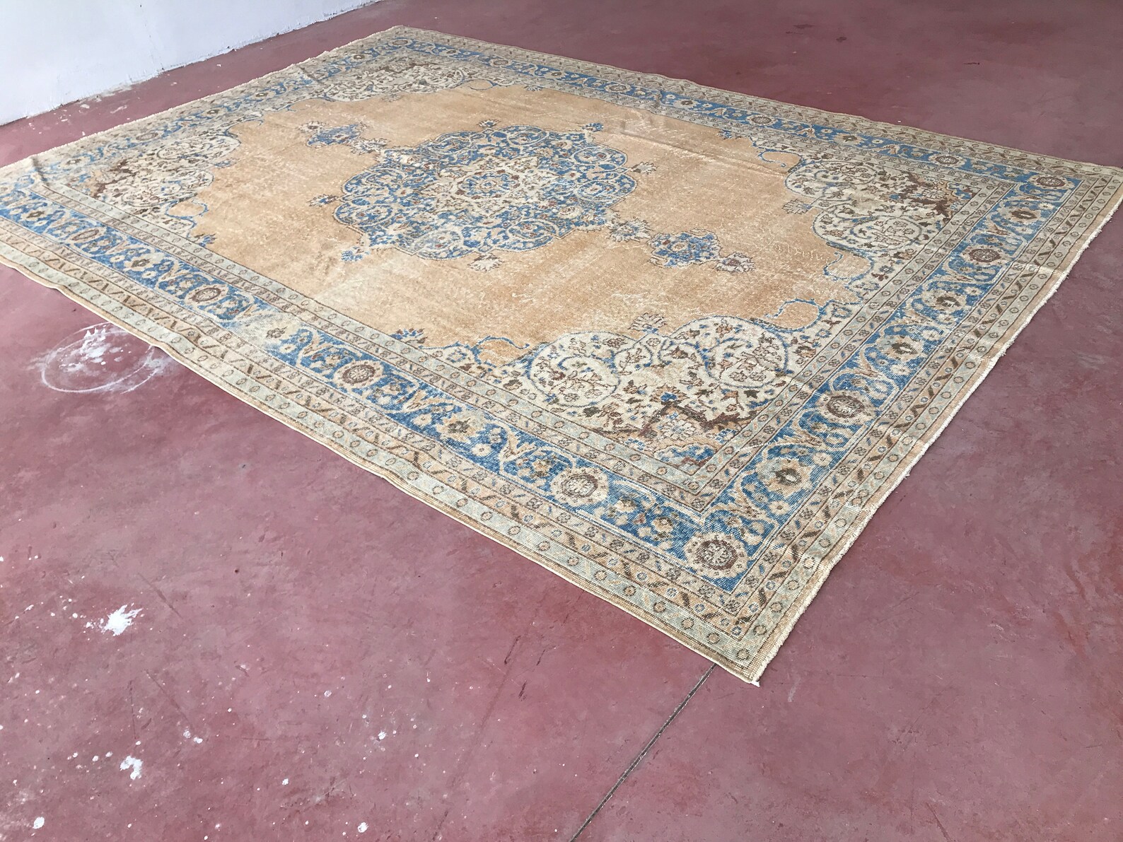 9.1x12.7 Ft TURKISH Rug Large Vintage Rug Oushak Rug Area Etsy