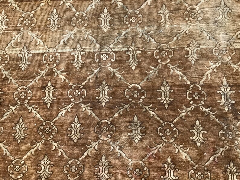 Brown shades rug Bathroom design,3.3x5.3Ft,MFK492 Small doormat rug Oushak Large rug Turkish small rug Handmade rug Antique Wool rug