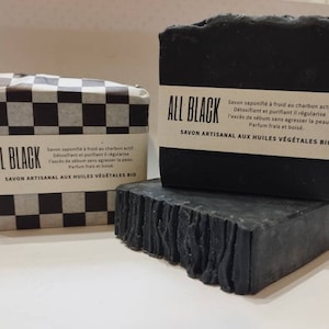 Activated charcoal soap, handmade soap, purifying soap, detoxifying soap. image 1