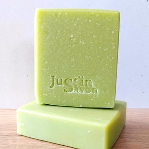 Handmade avocado oil soap with a mojito-style mint scent. Available in 50g or 100g sizes. image 3
