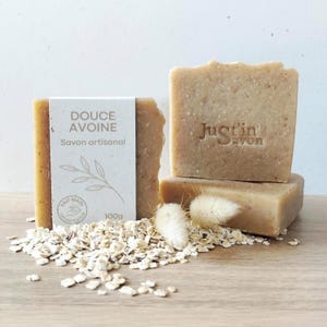 Savon artisanal adoucissant à l'avoine. Format 50g ou 100g