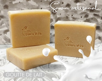 Savon artisanal au lait de chèvre, sans parfum, aux huiles végétales bio.