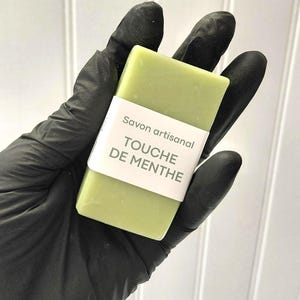 Handmade avocado oil soap with a mojito-style mint scent. Available in 50g or 100g sizes. 50g
