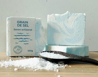 Savon au sel de Guérande et huile de coco.