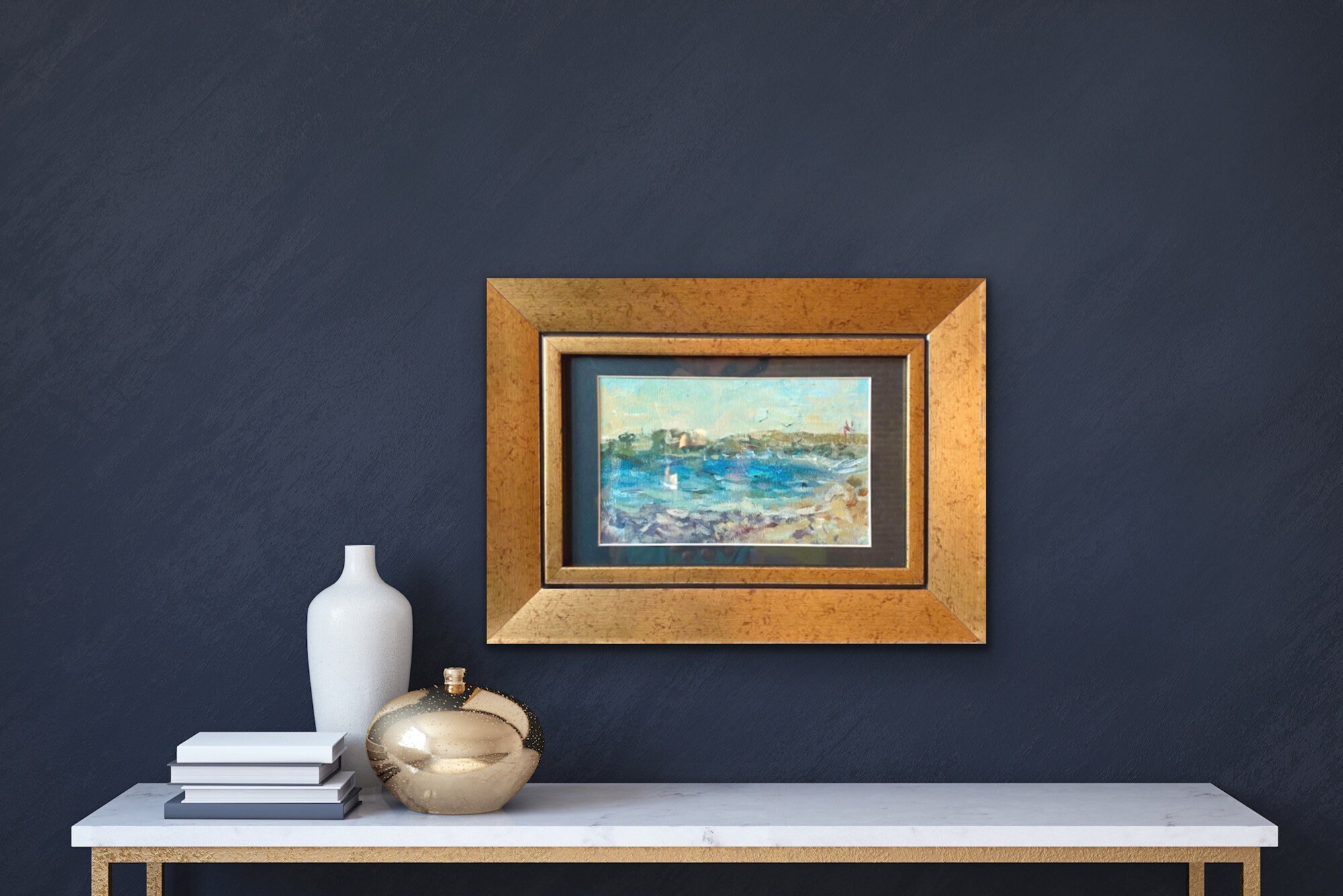 Framed Original Seascape. Frame included. Summer Home Decor. Etsy