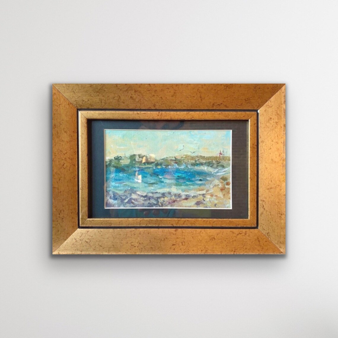 Framed Original Seascape. Frame included. Summer Home Decor. Etsy