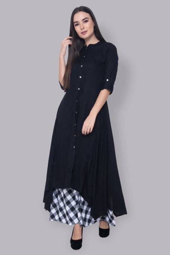 plain black tunic top