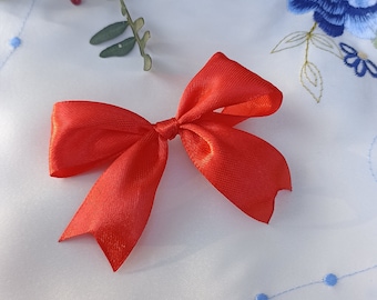 Red bows Satin Ribbon Bow Ready Made bows Crafts Bow Christmas Bow Wedding Bow rose gold Hair bow red Self Adhesive bows Bows 8 cm