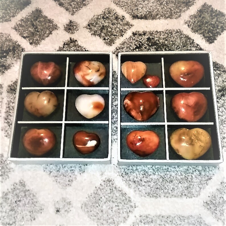 Valentine/'s Day Heart Gift Sets!! Polished Carnelian Crystal ~ Thoughtful V-day Package!