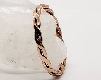 Copper Rings For Women. Pinky Rings For Men. Stacking Index Finger Rings. Wide Thumb Ring. Minimalist Jewelry. Twisted Copper Healing Ring.