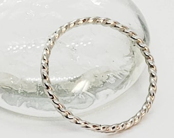 Twisted Sterling Silver Wedding Band. Rings For Women. Stacking Ring. Thin Stackable Ring. Thumb Rings. Index Finger Ring. Silver Pinky Ring