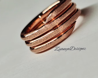 Rings For Woman. Adjustable Thumb Ring. Index Finger Ring. Bypass Ring. Gifts For Her. Multi-band Ring. Healing Ring. Copper Wide Band.
