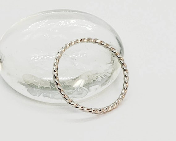 Twisted Sterling Silver Wedding Rings for Stacking